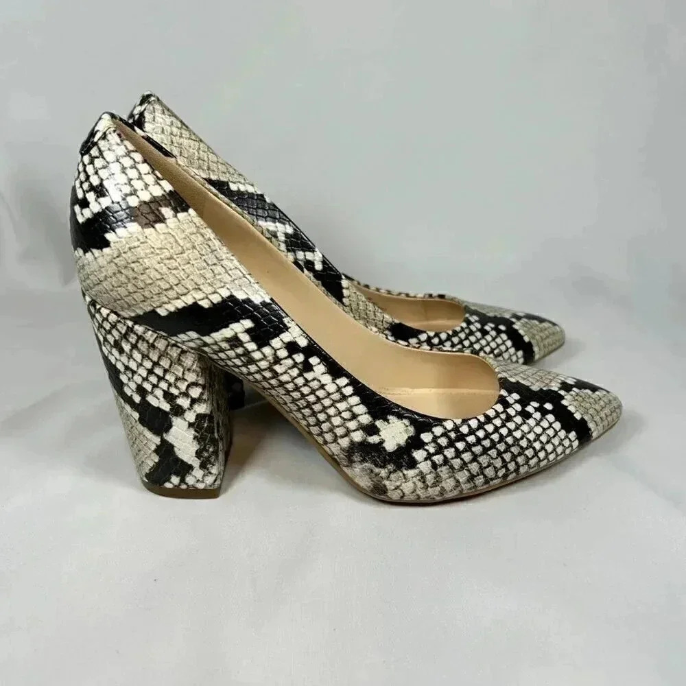 Nine West WNALIS Size 6M Snake Block Heels Business Work Office Party Pumps